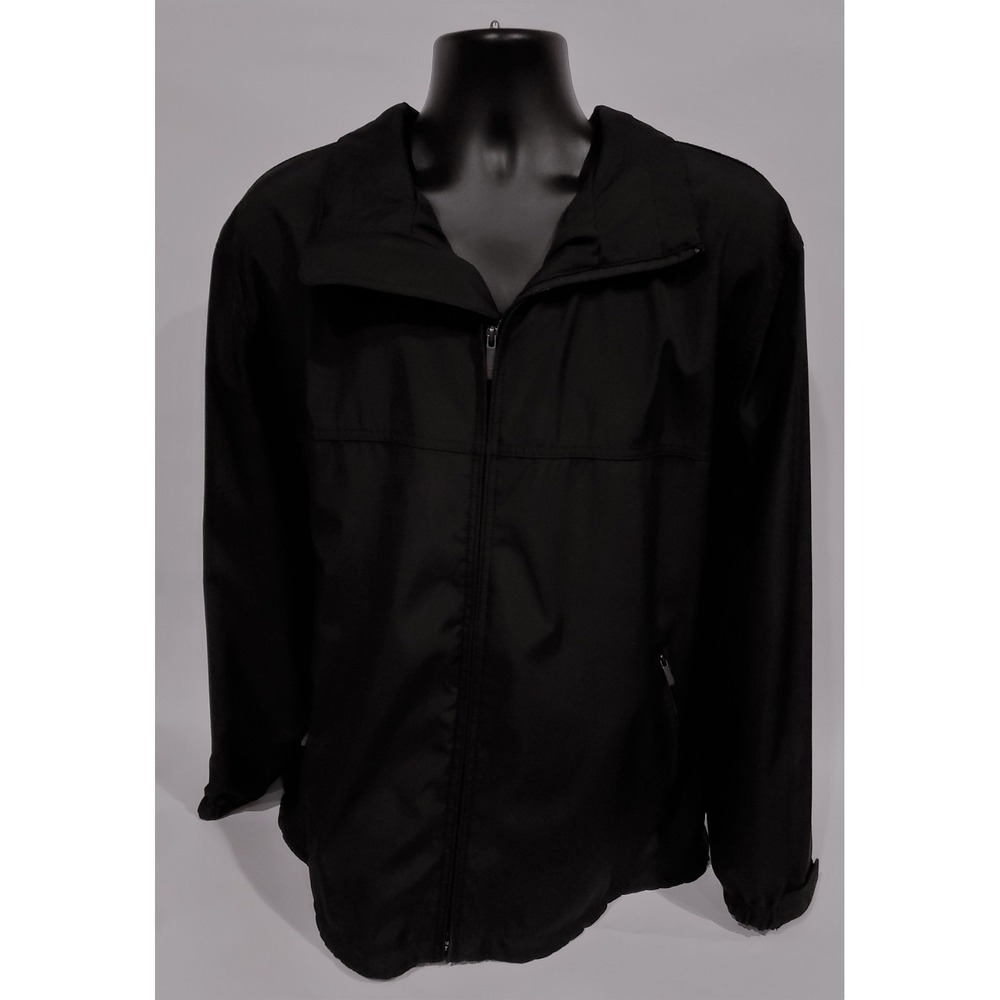 EUC Calvin Klein Mens Jacket Parka Black Water Resistant Windbreaker Hooded XL